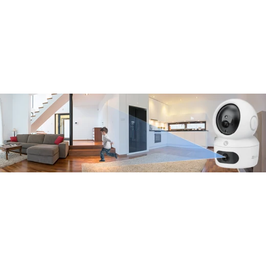 The EZVIZ H7c Dual offers dual-lens ultra-wide coverage with pan & tilt control, smart motion detection, auto-tracking, and Wi-Fi remote viewing—providing complete 24/7 home protection - Ezviz - Image 4