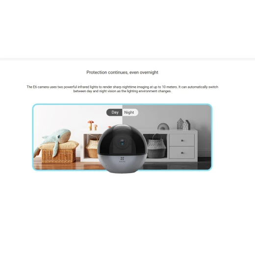 كاميرا مراقبة ذكية داخلية E6 بدقة 3K توفر رؤية واضحة، كشف حركة، صوت ثنائي، ومراقبة عبر الهاتف لحماية منزلك على مدار الساعة. مناسبة للمنازل والمكاتب وتمنحك أماناً متكاملاً - إزفيز - Image 5