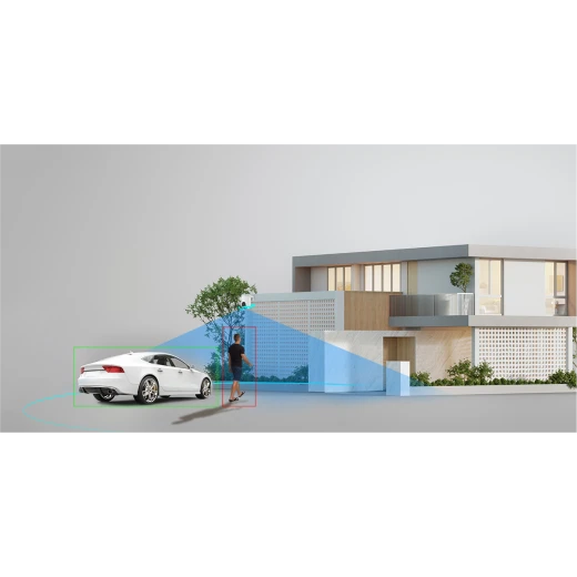 كاميرا ** 8  4** الدوّارة والمائلة توفر فيديو فائق الوضوح بدقة **4** مع تغطية **360 درجة**، واكتشاف ذكي للأشخاص، ورؤية ليلية ملوّنة، وصوت ثنائي الاتجاه، ونظام دفاع نشط لحماية منزل أكثر ذكاءً. - إزفيز - Image 3