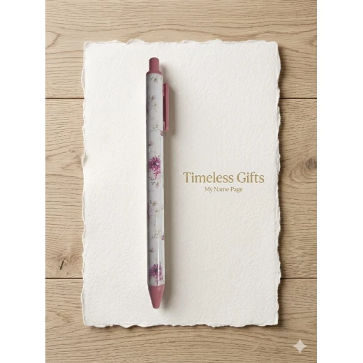 Ballpoint pen with a delicate rose design, featuring an elegant floral style Perfect for daily writing, gifting, and adding a refined feminine touch to your stationery collection. Ballpoint pen with a delicate rose design, featuring an elegant floral style Perfect for daily writing, gifting, and adding a refined feminine touch to your stationery collection.