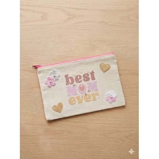 Perfect gift for mom, elegant lightweight makeup bag 21×13 cm for organizing daily essentials and travel items Stylish feminine design with soft colors, combining beauty, practicality, and orderliness Perfect gift for mom, elegant lightweight makeup bag 21×13 cm for organizing daily essentials and travel items Stylish feminine design with soft colors, combining beauty, practicality, and orderliness