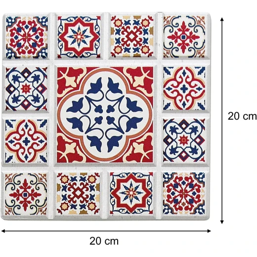 كوستر تصميم زهرة كازابلانكا باللون الأبيض بحجم 20 سم × 20 سم × 1 سم - كوشن بروفِي - Image 4