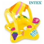 INTEX Starfish Inflatable Baby Float with Sunshade 81 × 79 cm – Toddler Swim Seat with Canopy – Ages 1–3 - Intex