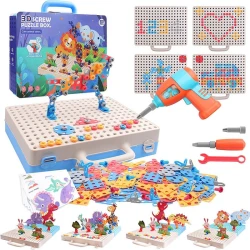 3D Screw Puzzle, Box 332-piece car assembly game using screwdrivers and bolts