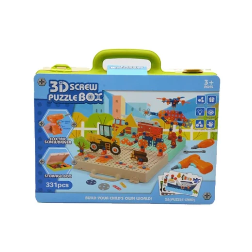 3D Screw Puzzle, Box 332-piece car assembly game using screwdrivers and bolts - Rs Toys - Image 3