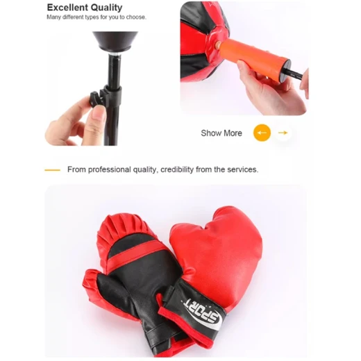 Boxing Set for Kids Punching Ball, Stand Punch Bag - Rs Toys - Image 2