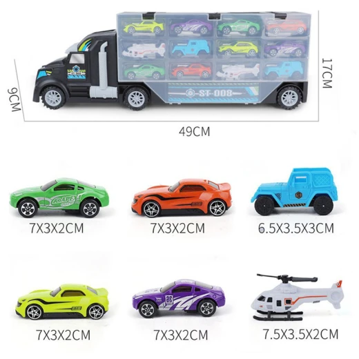Model Car Children's Engineering Truck Tractor Garage Cars Container Truck  Car Goods Toys for Boy - Rs Toys - Image 5
