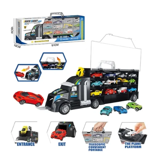Model Car Children's Engineering Truck Tractor Garage Cars Container Truck  Car Goods Toys for Boy - Rs Toys - Image 7