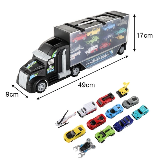 Model Car Children's Engineering Truck Tractor Garage Cars Container Truck  Car Goods Toys for Boy - Rs Toys - Image 8