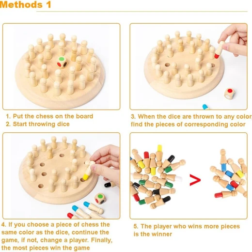 Wooden Memory Chess Game (Ohye-8716) - Rs Toys - Image 4