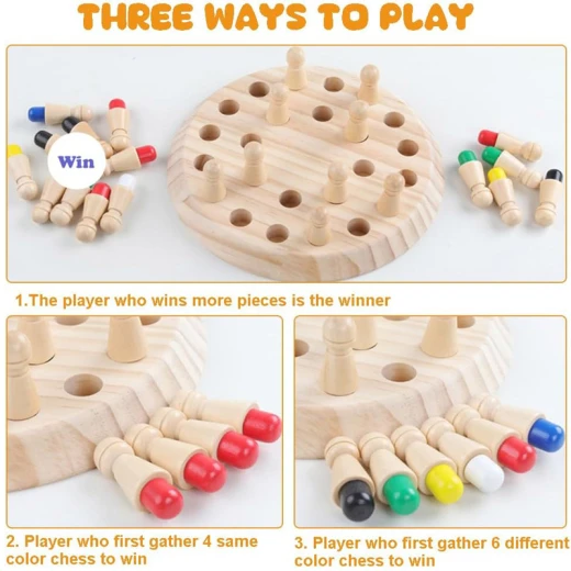 Wooden Memory Chess Game (Ohye-8716) - Rs Toys - Image 3