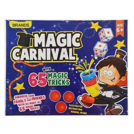 Magic Carnival with 65 Magic Tricks Fun Beginner’s Magic Kit for Kids Ages 6+, Includes Cups, Balls, Dice, Magic Cards, and Instruction Book - Play Craft - Image 2