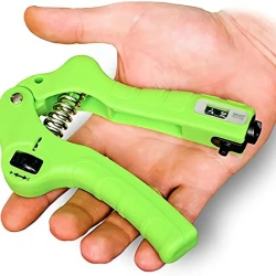 Adjustable Hand Grip Strengthener with Counter (22133) Forearm & Finger Exerciser with Ergonomic Non-Slip Handle, Tension Control & Auto Repetition Counter For Men, Women & Seniors Green