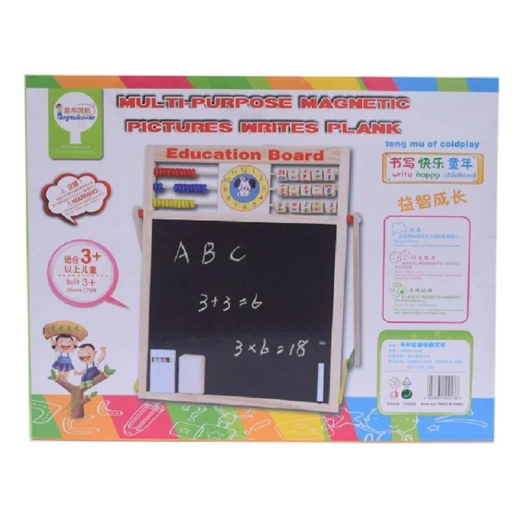 Multi-Purpose Double-Sided Magnetic Wood Board & Chalkboard 44 x 36.5 cm with Alphabets, Numbers, and Symbols Educational Toy for Kids, Includes Beads, Chalk, Pen, and 26 Magnetic Letters - Rs Toys - Image 8