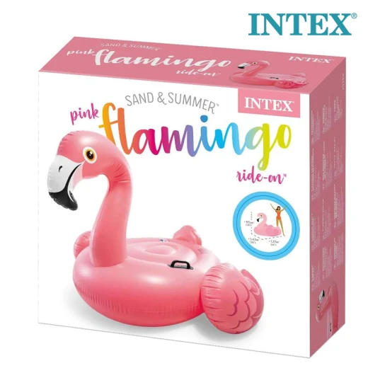 Intex Inflatable Flamingo Ride-On Pool Float Durable, Pink, with Two-Way Chambers, Handle, and Repair Patch 40kg Weight Capacity For Kids 8+ & Adults, Perfect for Pool Play & Parties - Intex - Image 4
