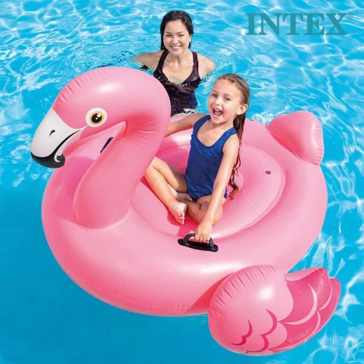 Intex Inflatable Flamingo Ride-On Pool Float Durable, Pink, with Two-Way Chambers, Handle, and Repair Patch 40kg Weight Capacity For Kids 8+ & Adults, Perfect for Pool Play & Parties - Intex - Image 3