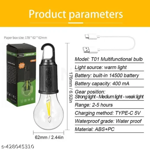 Hanging Camping Lamp Unbreakable Waterproof with Rechargeable Battery (T01) - Rs Toys - Image 8