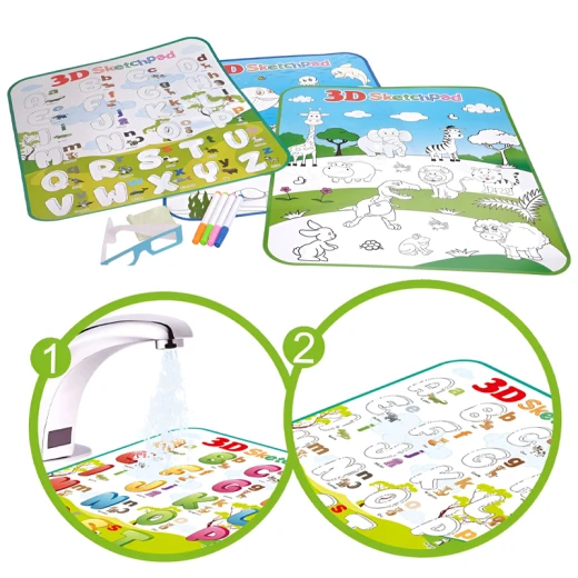 3D Sketchpad 3 in 1 With 3D Glasses & 4 Colored Pens (YM832) 3 different designs For kids 3+ Years - Rs Toys - Image 4