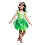 Dressy Daisy Green Fancy Fairy Costume with Flower Wreath Headband For Toddler and Little Girls – Ideal for Halloween, Birthdays & Parties -(Ages 2–4) - Rs Toys