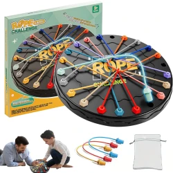 Rope Unite Challenge Board Game , Brain Boosting Rope Puzzle Games, Rope Untangling Board Game, Interactive Rope Knots Challenge Game, Colorful Twisted Rope Sorting Board Game for Family (CZ-010C-RS))