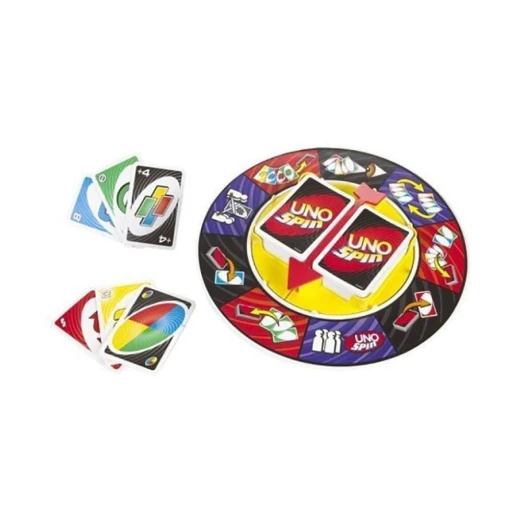UNO Spin Family Card Game with Spinning Wheel for 2 to 10 Players, Fast-Paced Fun for Kids and Adults Ages 7+ - Rs Toys - Image 2