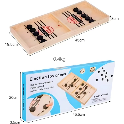Wooden Fast Paced Slingshot Game Board – 2 Players Board Game for Kids Age 3+, Fun Indoor Family Game, Size 55.5 x 30.5 x 3 cm - Rs Toys - Image 6