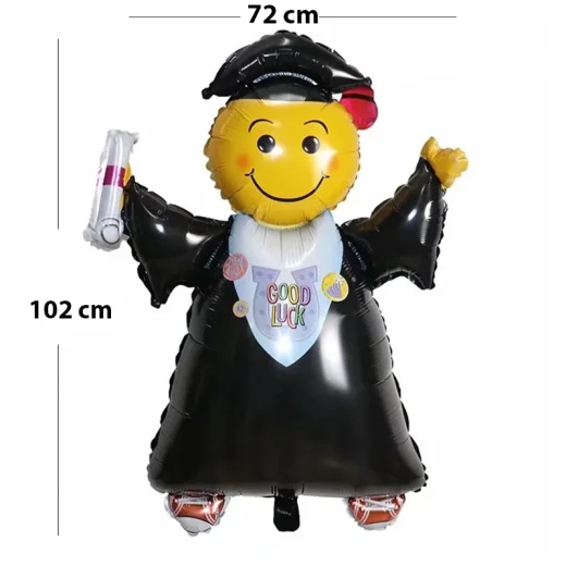 Graduation Season Celebration Balloon - 72 cm x 102 cm Aluminum Foil Balloon with Doctoral Gown and Cap Design - GRAD-RS - Rs Toys - Image 2