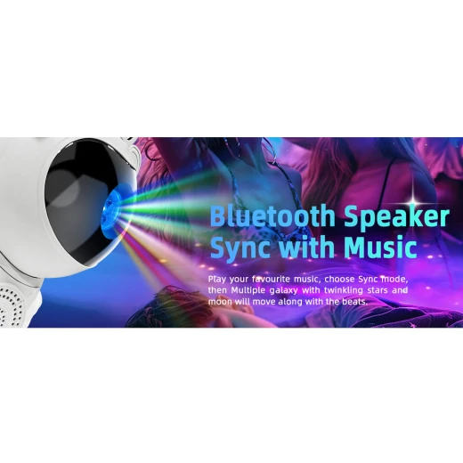 Astronaut Galaxy Projector – Star and Moon Projector with Bluetooth Speaker, Ambient Sound, Galaxy Lights for Bedroom with Timer and Remote, Nebula Night Light 360° Adjustable, Starry Space Ceiling Lamp. - Rs Toys - Image 5