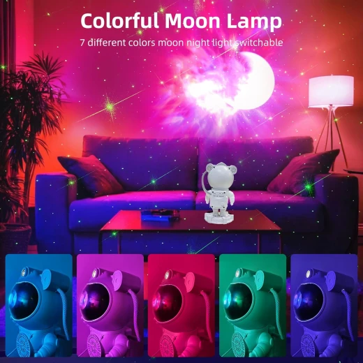Astronaut Galaxy Projector – Star and Moon Projector with Bluetooth Speaker, Ambient Sound, Galaxy Lights for Bedroom with Timer and Remote, Nebula Night Light 360° Adjustable, Starry Space Ceiling Lamp. - Rs Toys - Image 8