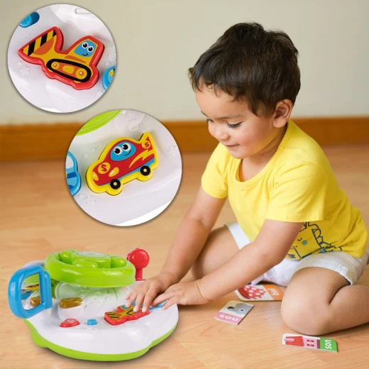 Interactive Musical Steering Wheel Toy with Lights & Sounds for Toddlers - 8 Months & Up - Rs Toys - Image 2