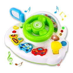 Interactive Musical Steering Wheel Toy with Lights & Sounds for Toddlers - 8 Months & Up