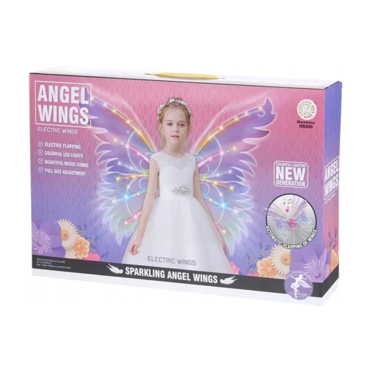 Electric Butterfly Fairy Angel Wings with Colorful LED Lighting & Music, Flapping Motion – Battery Operated for Girls 3+ - Rs Toys - Image 8