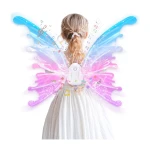 Electric Butterfly Fairy Angel Wings with Colorful LED Lighting & Music, Flapping Motion – Battery Operated for Girls 3+ - Rs Toys