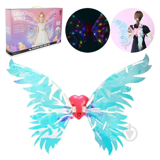 Electric Butterfly Fairy Angel Wings with Colorful LED Lighting & Music, Flapping Motion – Battery Operated for Girls 3+ - Rs Toys - Image 2