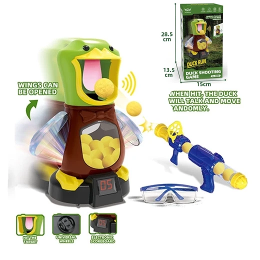 Duck Shooting Game With Scoreboard. Set includes a duck, a gun, and 12 foam balls (MG4025-RS) - Rs Toys - Image 3