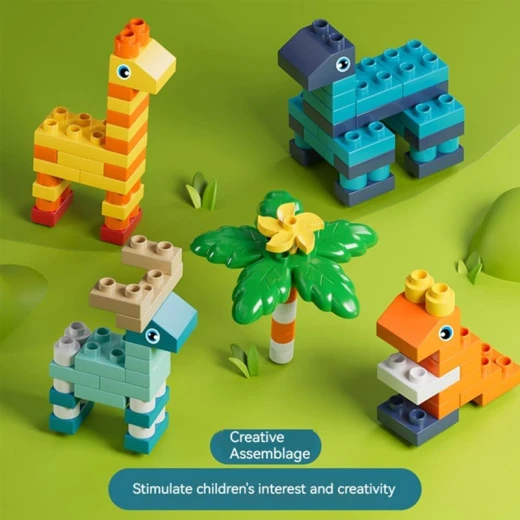 Animal Blocks World 102 Pcs Multifunctional Learning & Building Adjustable Table Heists With Chair (MG1056-RS) - Rs Toys - Image 3