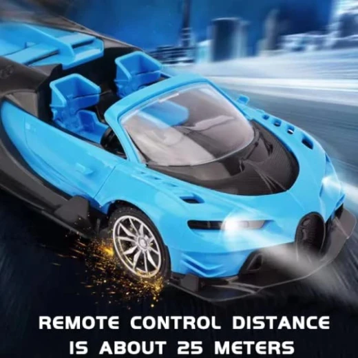 Bugatti Convertible RC Car for Kids - Scale 1:18 - 4-Channel Remote Control - 3.7V Rechargeable Battery - Working Head & Tail Lights - Ages 3+ - Bugatti - Image 4