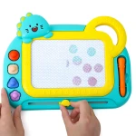 Magic Slate Board erasable Magnetic Drawing, Writing Dino Design with Handle, and Includes Pen & Four Stamps Size 30.7 x 23 cm (TK-743-RS)) - Rs Toys