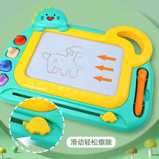 Magic Slate Board erasable Magnetic Drawing, Writing Dino Design with Handle, and Includes Pen & Four Stamps Size 30.7 x 23 cm (TK-743-RS)) - Rs Toys - Image 3