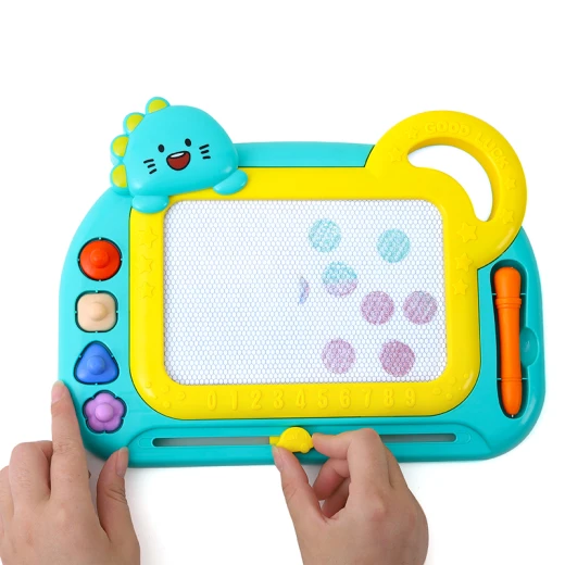 Magic Slate Board erasable Magnetic Drawing, Writing Dino Design with Handle, and Includes Pen & Four Stamps Size 30.7 x 23 cm (TK-743-RS)) - Rs Toys - Image 5