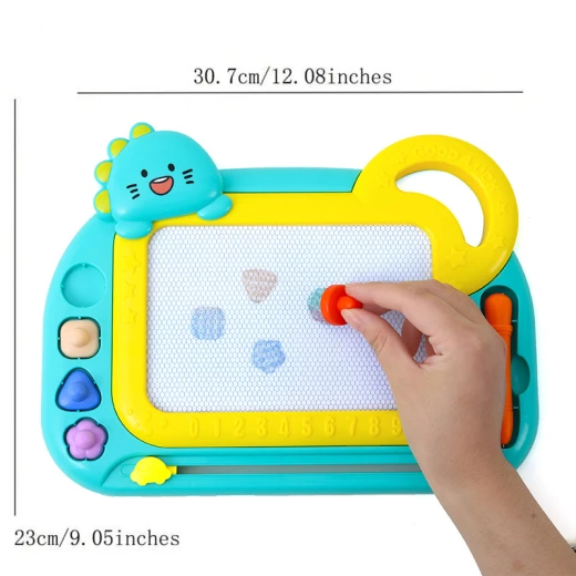 Magic Slate Board erasable Magnetic Drawing, Writing Dino Design with Handle, and Includes Pen & Four Stamps Size 30.7 x 23 cm (TK-743-RS)) - Rs Toys - Image 8