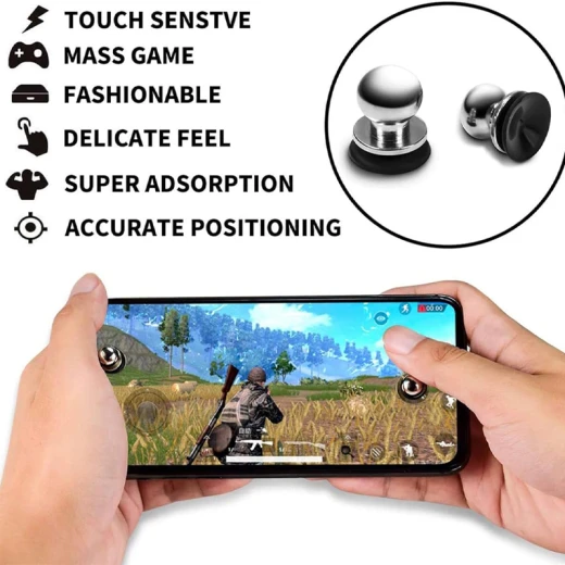 Pair of Mobile Gaming Trigger Buttons for Fast Shooting and Aiming with High Sensitivity and Electrostatic Sensing Technology, Copper and Silicone, Screen-Safe, Compatible with Smartphones and Tablets, Silver (X-13-RS) - Rs Toys - Image 7