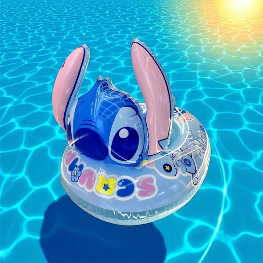 Stitch Baby Swimming Tube with Handles – Kids Inflatable Pool Float Ring for Ages 1–4 Years - Rs Toys - Image 2
