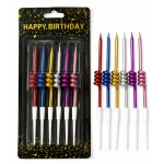 Birthday Candles Metallic Color Spiral Design For Cake Decoration Pack Of 6 Pcs 9 cm - Rs Toys