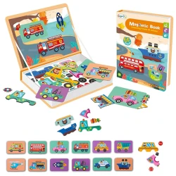 Color Day - Magnetic Puzzle Book Interesting Puzzles Of Vehicles (66 Pcs) - Suitable for Ages 3 Years & Up