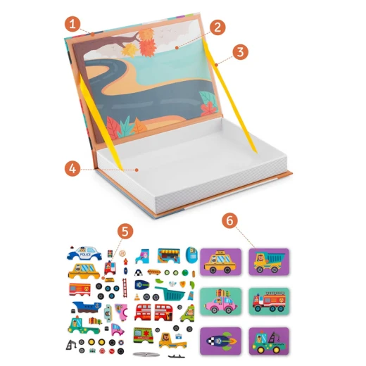 Color Day - Magnetic Puzzle Book Interesting Puzzles Of Vehicles (66 Pcs) - Suitable for Ages 3 Years & Up - Rs Toys - Image 3