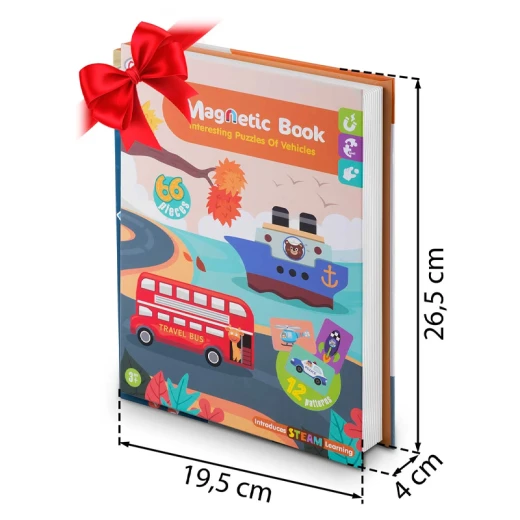 Color Day - Magnetic Puzzle Book Interesting Puzzles Of Vehicles (66 Pcs) - Suitable for Ages 3 Years & Up - Rs Toys - Image 8