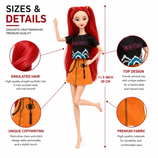 K-POP Demon Hunters Fashion Happy Doll Pack Of 3 Dolls Rumi, Mira, Zoey Length Approx. 30 cm Moveable Joints & Head (6067A) - Rs Toys - Image 3