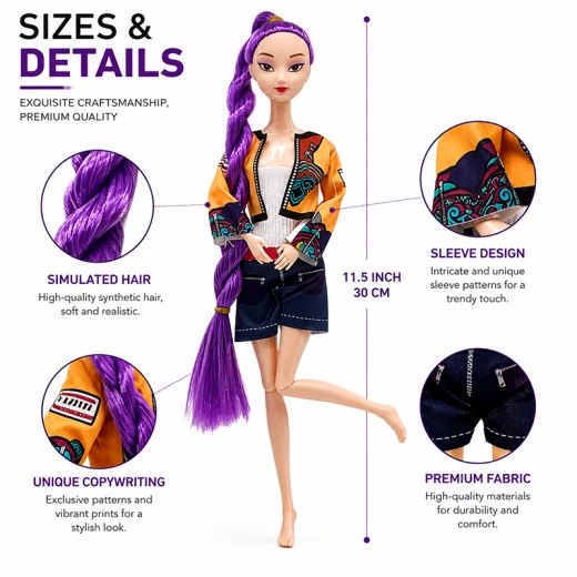 K-POP Demon Hunters Fashion Happy Doll Pack Of 3 Dolls Rumi, Mira, Zoey Length Approx. 30 cm Moveable Joints & Head (6067A) - Rs Toys - Image 4