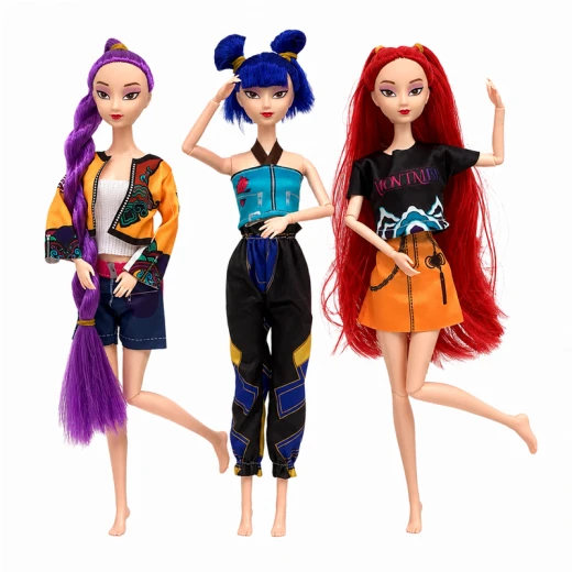 K-POP Demon Hunters Fashion Happy Doll Pack Of 3 Dolls Rumi, Mira, Zoey Length Approx. 30 cm Moveable Joints & Head (6067A) - Rs Toys - Image 5